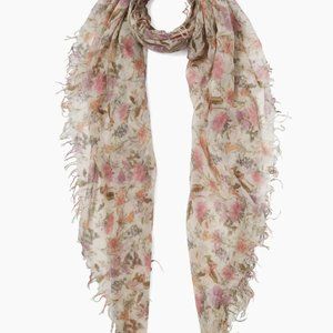 New Auth Chan Luu Coconut Milk Floral Cashmere Silk Scarf
